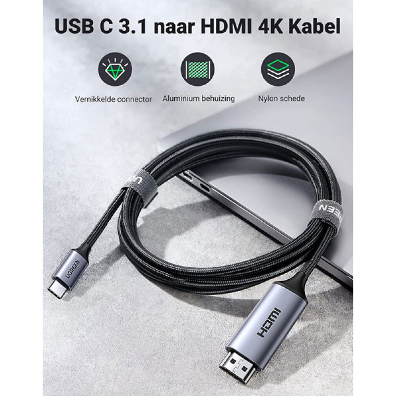 کابل تبدیل USB-C به HDMI یوگرین مدل MM142-50570 طول 1.5 متر
