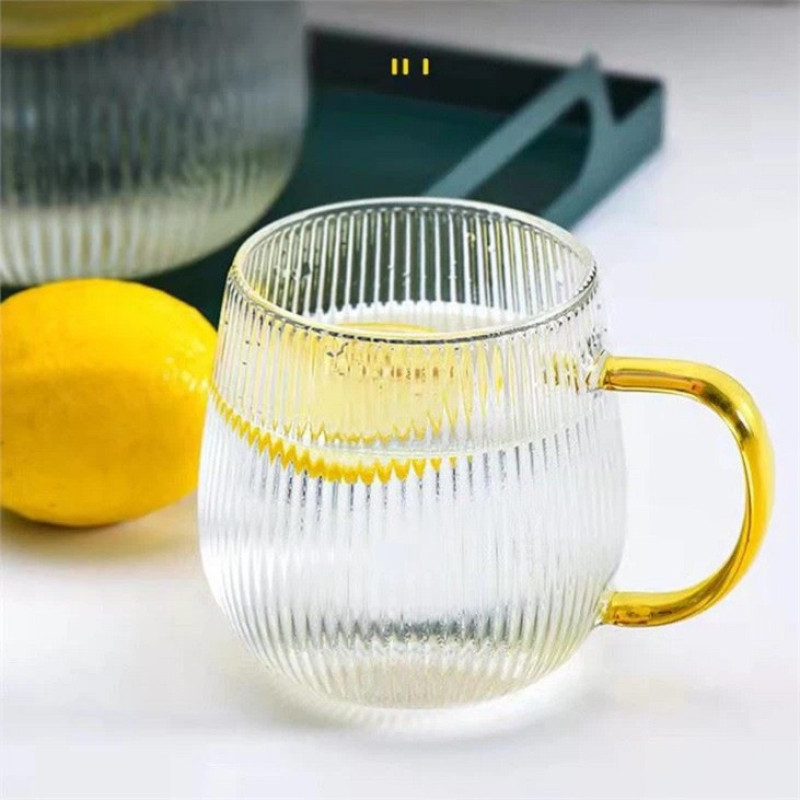 لیوان مدل طرح دار دسته رنگی کد 867 بسته شش عددی