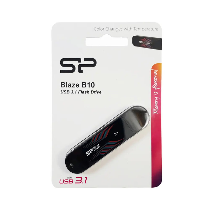 فلش مموری 256 گیگابایت سیلیکون پاور مدل Blaze B10 با مقاومت در برابر گرد و غبار و تغییر رنگ خطوط بدنه در دمای بالاتر از 31 درجه، سازگار با USB 3.0، 2.0 و 1.1