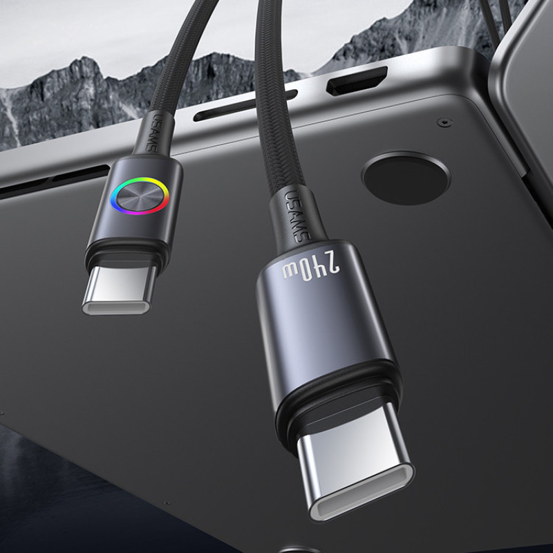 کابل تبدیل USB-C به USB-C یوسمز مدل SJ751-240W طول 1.2 متر