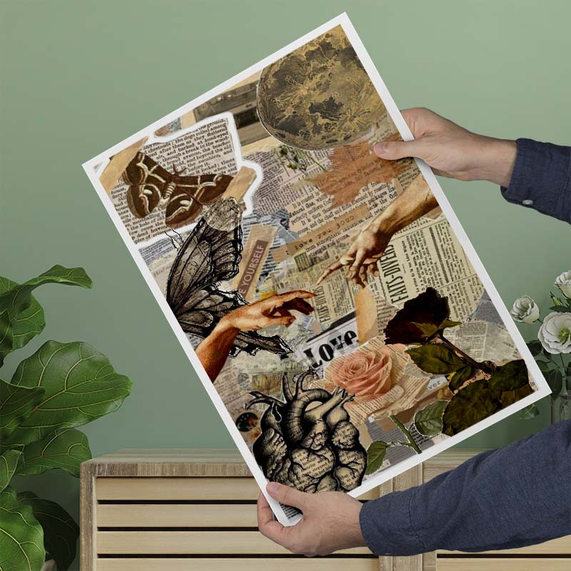 پوستر کارنيکا طرح وینتج اسکرپ بوک Vintage Scrapbook کد 44295 مجموعه 8 عددی