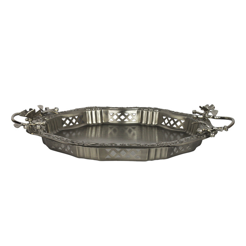 سینی دسته دار سالینو مدل پروانه  کد 6025 سایز 41x34 سانتی متر