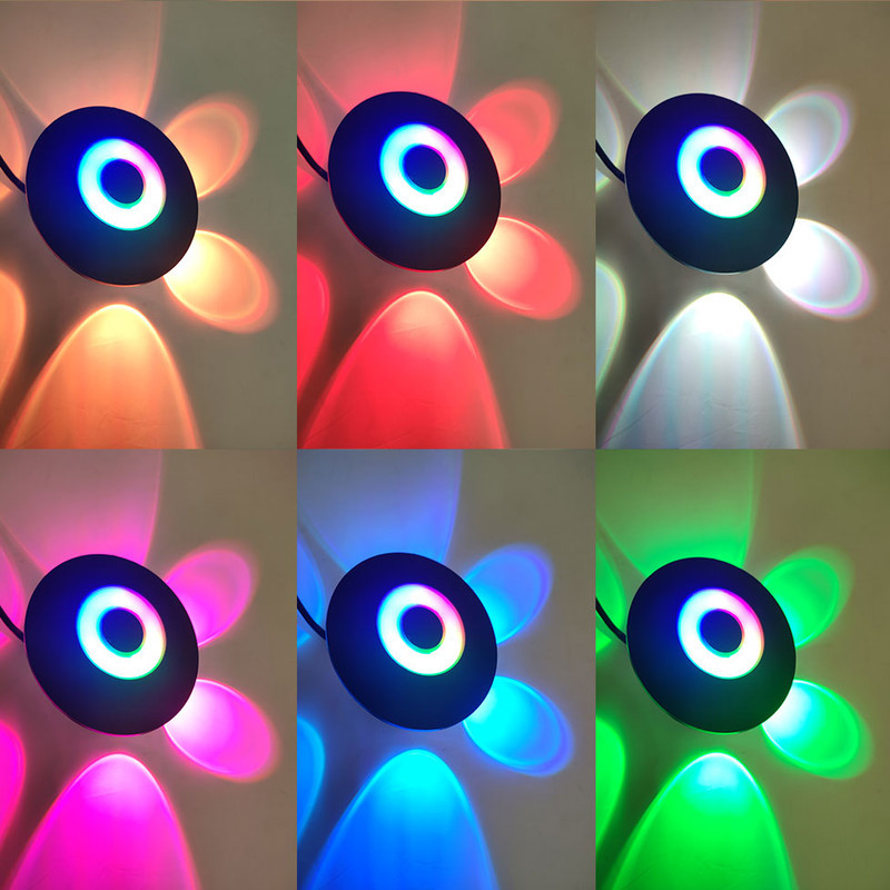 چراغ حیاطی 7 وات مدل سفینه 6 طرفه RGB کد 060