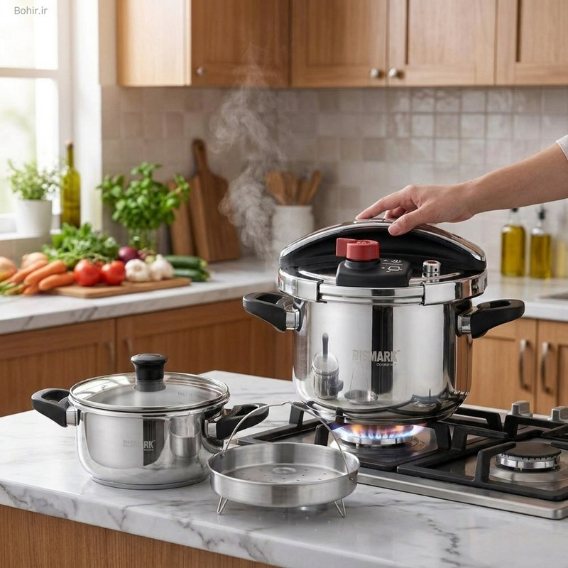 زودپز دوقلو بیسمارک مدل BM220 گنجایش 4 و7 لیتر