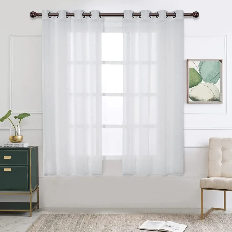 پرده تیکو دکو مدل کتان تور ساده سایز 140x230 سانتی متر