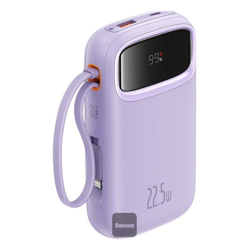پاوربانک 22.5 وات بیسوس مدل 22.5W QPow2 Dual Cable ظرفیت 10000 میلی آمپر ساعت
