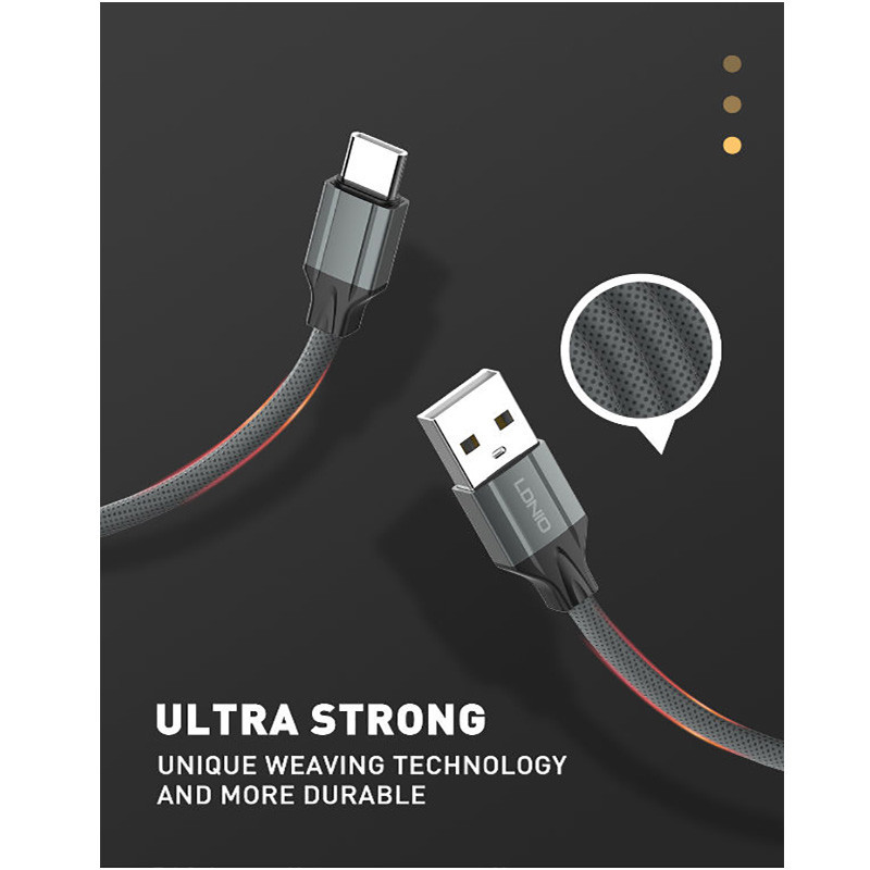 کابل تبدیل USB به USB-C الدینیو مدل LS441 01pl طول 1 متر