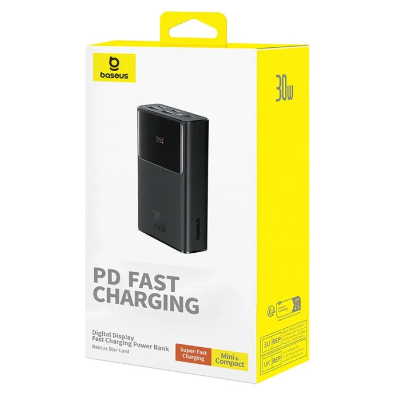 پاوربانک 30 وات بیسوس مدل Star-Lord Digital Display Fast Charging ظرفیت 10000 میلی آمپر ساعت