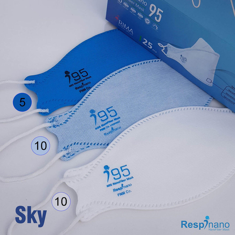 ماسک تنفسی ریما مدل سه بعدی نوجوان N99 نانو کد sky_MF99 بسته 25 عددی