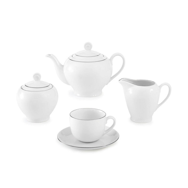سرویس چای خوری 17 پارچه 6 نفره چینی زرین ایران مدل ایتالیا اف درجه یک