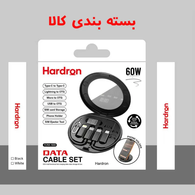 کابل تبدیل USB-CUSB به LightningUSB-CMicro USB هاردرون مدل TCRA 1600 طول 0.3 متر