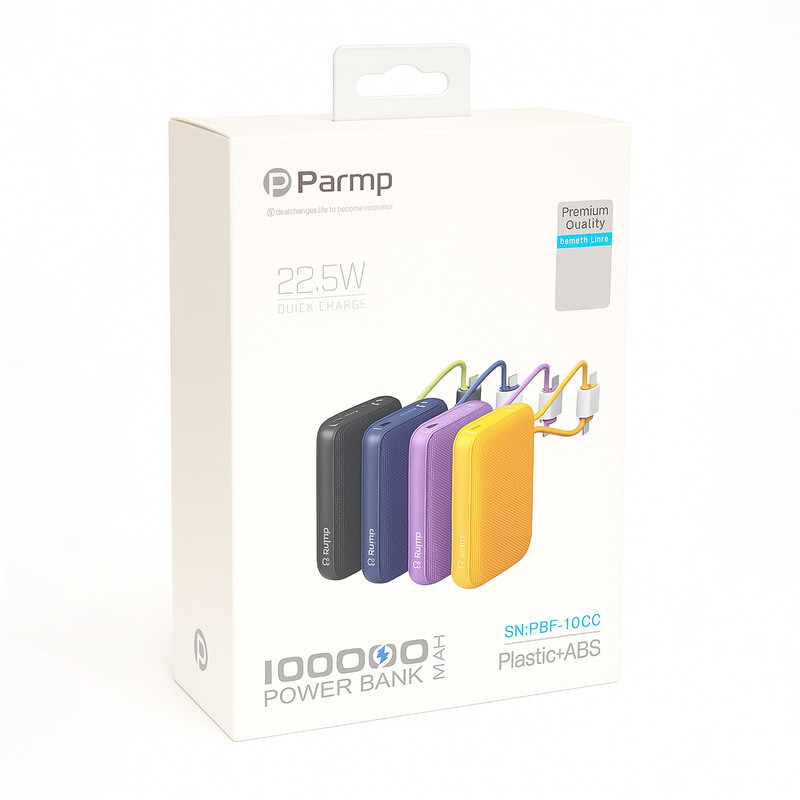 پاوربانک پارمپ مدل PBF-10CC 22.5W ظرفیت  10000 میلی آمپر ساعت