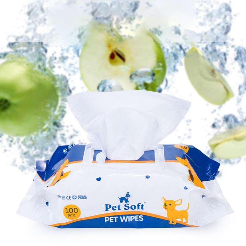دستمال مرطوب سگ و گربه پت سافت کد Wipes_01