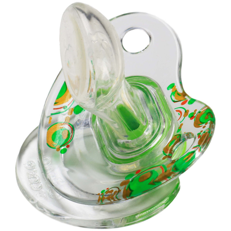 پستانک ارتودنسی وی کر مدل دسته دار شفاف چاپدار happy سایز +12 ماه کد P117