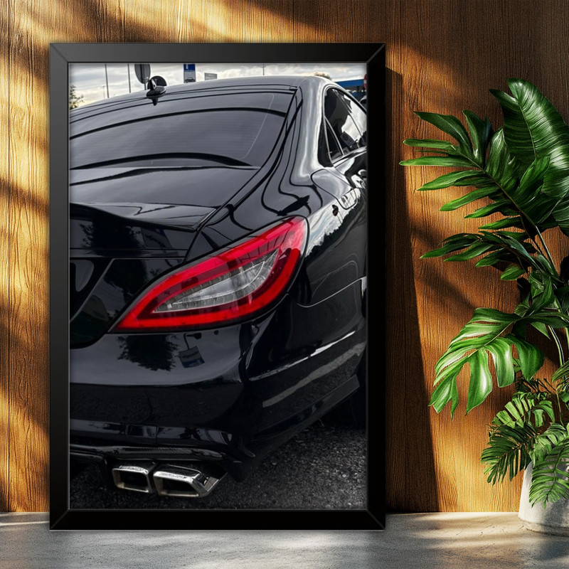تابلو بکلیت طرح ماشین و خودرو مرسدس بنز Mercedes-Benz CLS 63 AMG مدل B-po2121 فریم مشکی