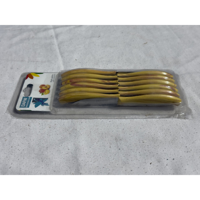 چاقو میوه خوری دفنی مدل دسته چوبی کد SMT-12PCS مجموعه 12 عددی