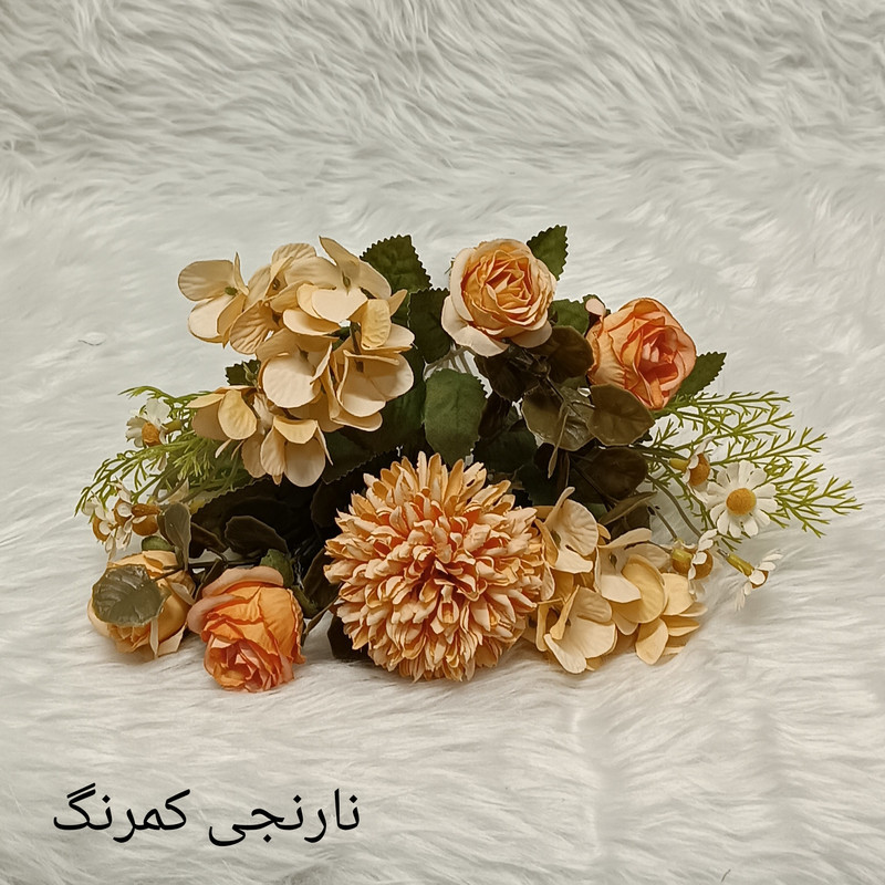 گل مصنوعی مدل بوته رز ارتانزیا مخلوط مینیاتوری