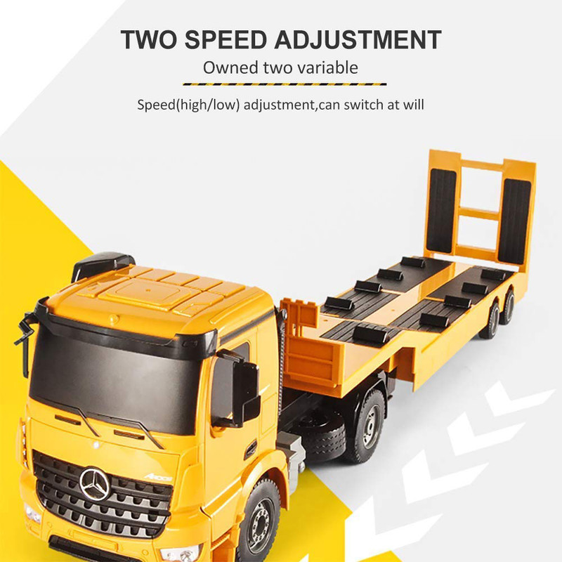 ماشین بازی کنترلی دبل ای مدل Mercedes Benz Arocs Flat Bed Trailer