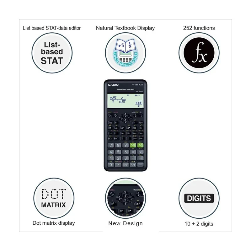 ماشین حساب کاسیو مدل Fx-82ES PLUS 2nd edition