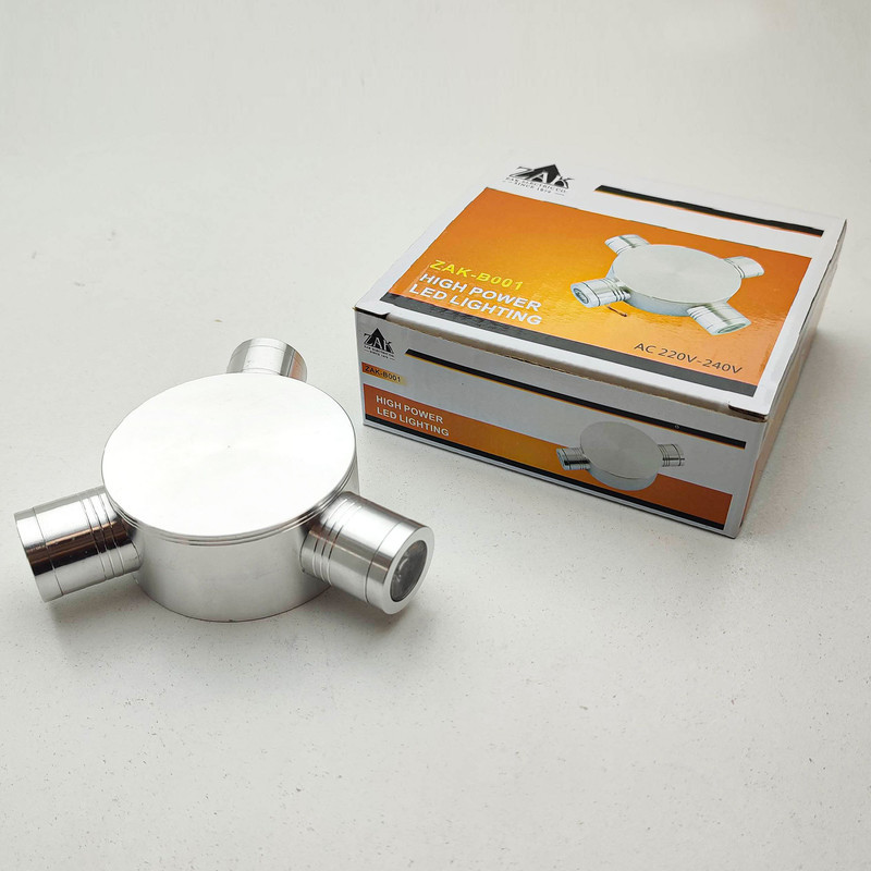 چراغ خواب دیواری زاک مدل دکوراتیو طرح سه طرفه 3W