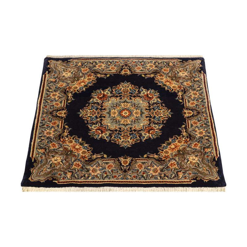 فرش دستبافت 0.6 مترمربعی طرح ساروق کد 45P12259 زمینه سرمه ای