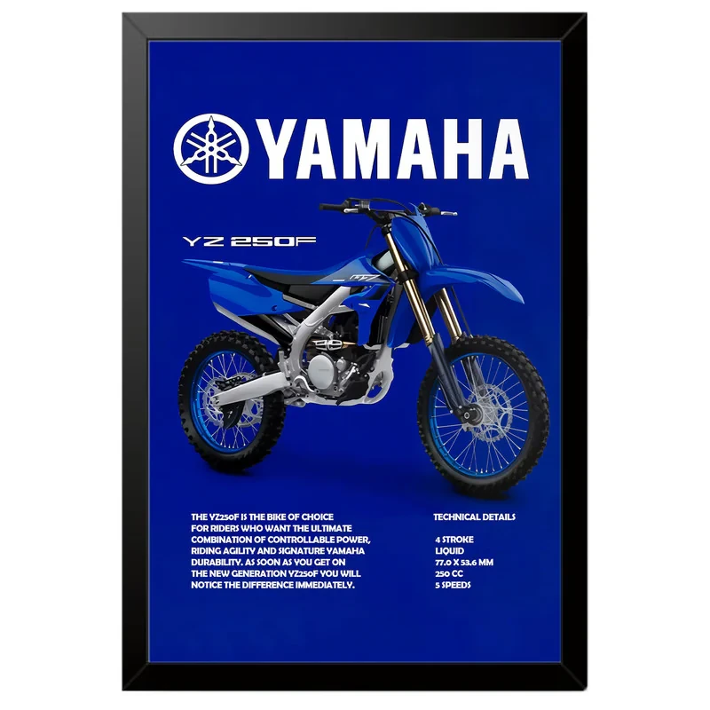 تابلو بکلیت طرح موتور یاماها YAMAHA YZ250F مدل B-po1955 فریم مشکی