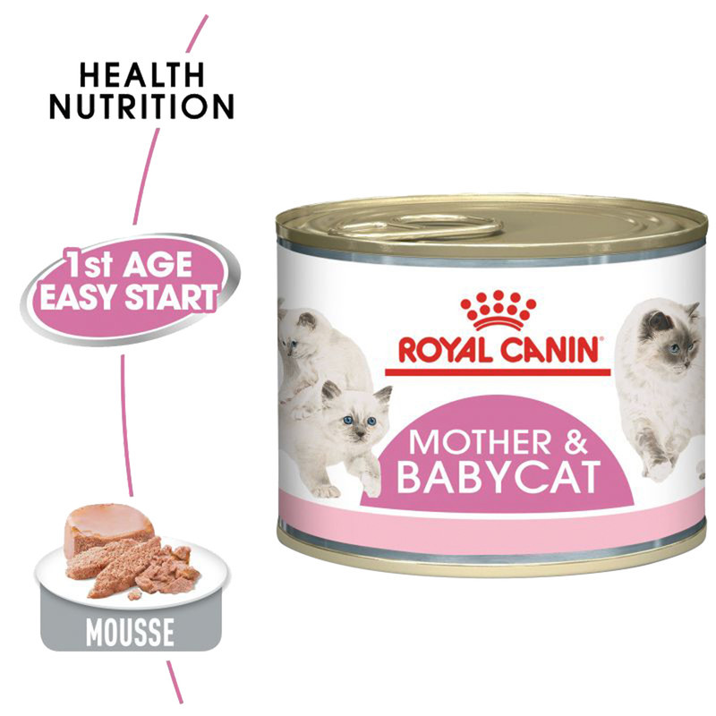 کنسرو پوچ گربه نابالغ رویال کنین مدل Mother & Babycat وزن 195 گرم