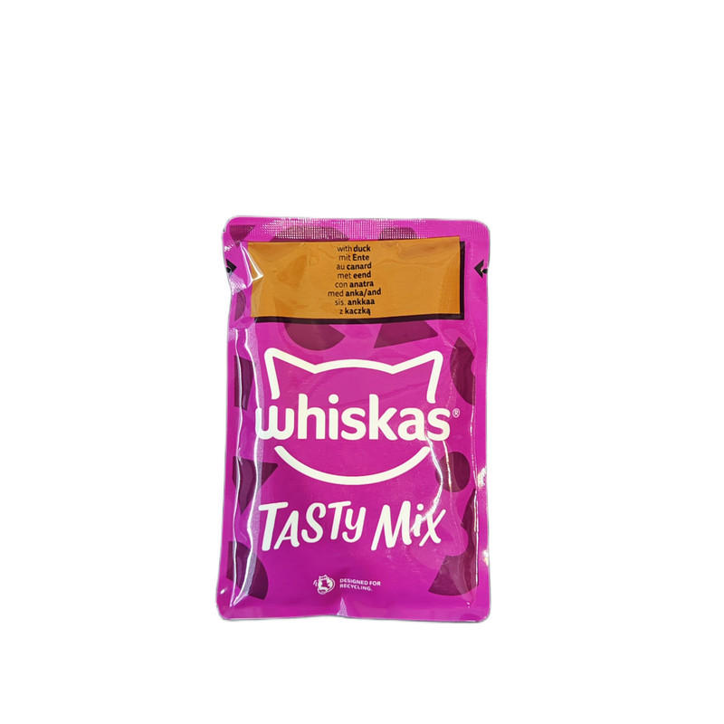 پوچ گربه بالغ ویسکاس مدل TASTY MIX طعم اردک وزن 85 گرم