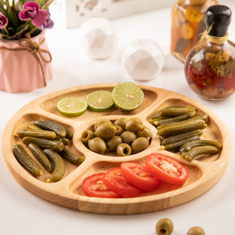 اردوخوری چوبی 5 خانه مدل PGT گرد، از جنس چوب رابروود، آبگریز، مناسب شستشو با دست
