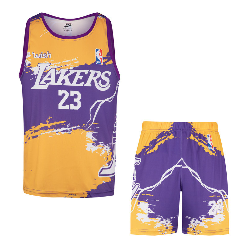 ست تاپ و شلوارک ورزشی مردانه مدل lakers کد 51050