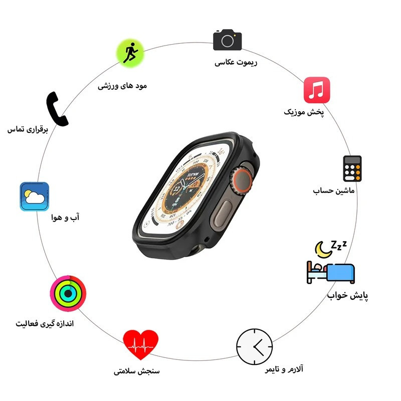 ساعت هوشمند 49 میلی متری مدل KW 3031 با بند سلیکونی