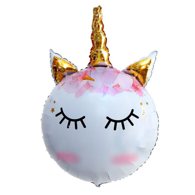 بادکنک فویلی طرح یونیکورن اسب تک شاخ مژه ای کد DB25 مجموعه 5 عددی