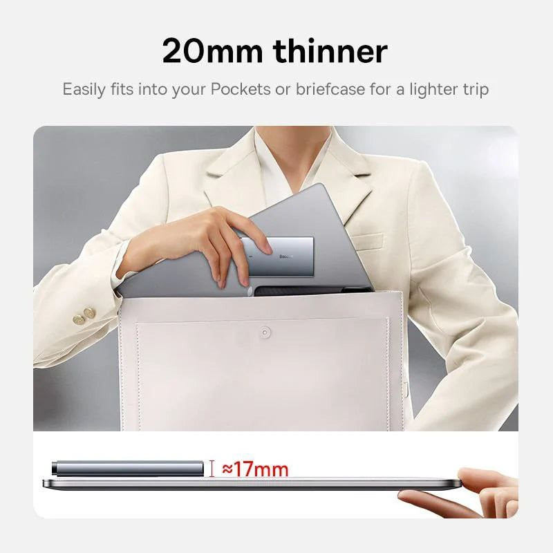 شارژر دیواری 65 وات بیسوس مدل GaN5 Pro Ultra-Slim به همراه کابل تبدیل USB-C