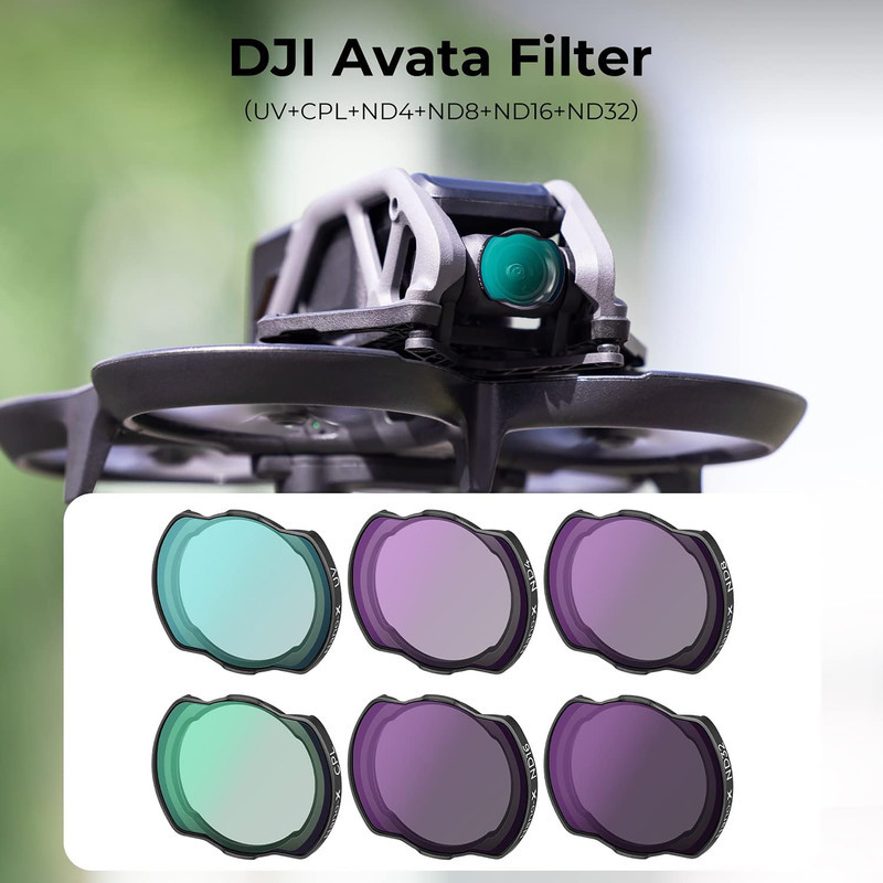 فیلتر لنز کی اند اف مدل LENS FILTERS KIT 6(ND4+ND8+ND16+ND32+UV+CPL) FOR DJI AVATA - NANO-X