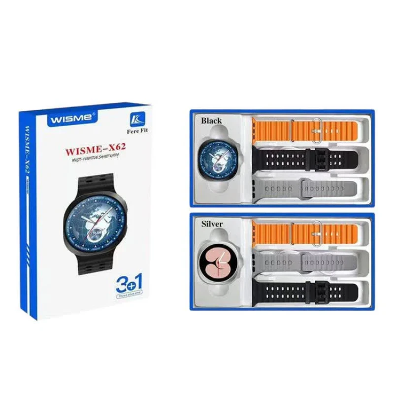 ساعت هوشمند ۴۵میلی متری ویسمی مدل x62 با بند سیلیکونی