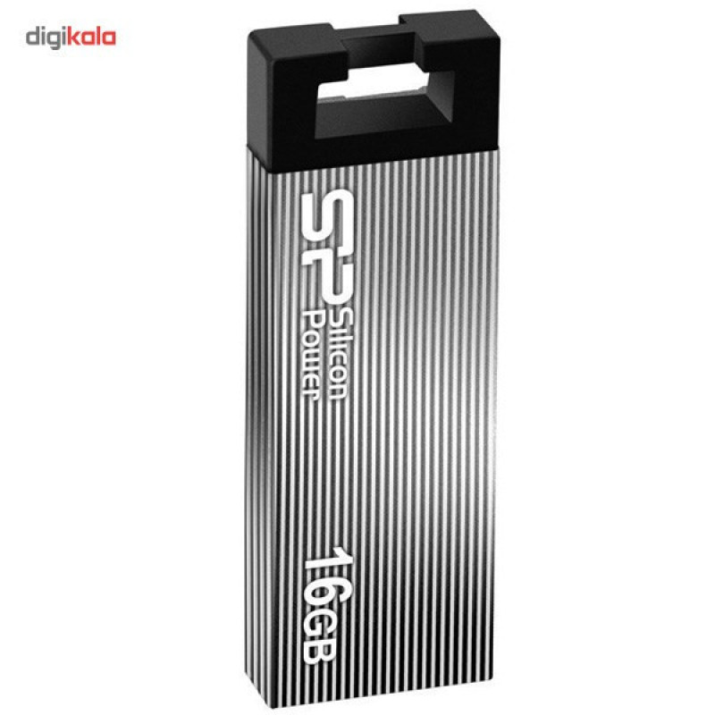 فلش مموری سیلیکون پاور Touch 835 ظرفیت 16GB، مقاوم در برابر خش و ضربه، بدنه فلزی سندبلاست شده، طراحی بدون درپوش، وزن سبک و گارانتی مادام‌العمر