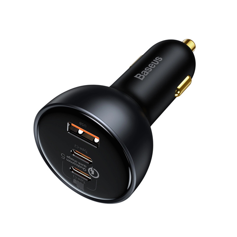 شارژر فندکی 160 وات باسئوس مدل TZCCZM-0G به همراه کابل USB-C