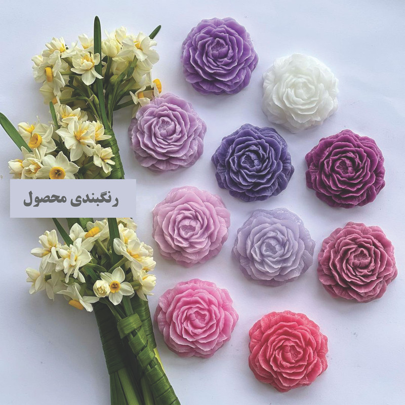 شمع دست ساز مدل گل آلاله مجموعه 4 عددی