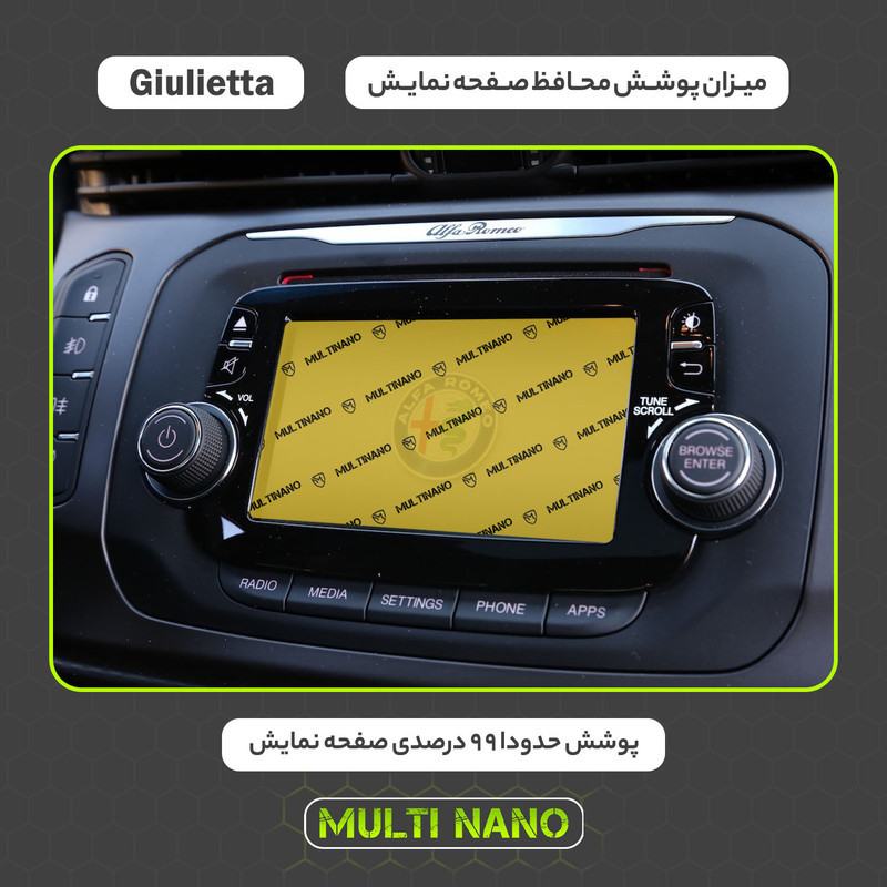 محافظ صفحه نمایش خودرو مولتی نانو مدل X-S1N مناسب برای آلفارومئو Giulietta 2014 - 2016