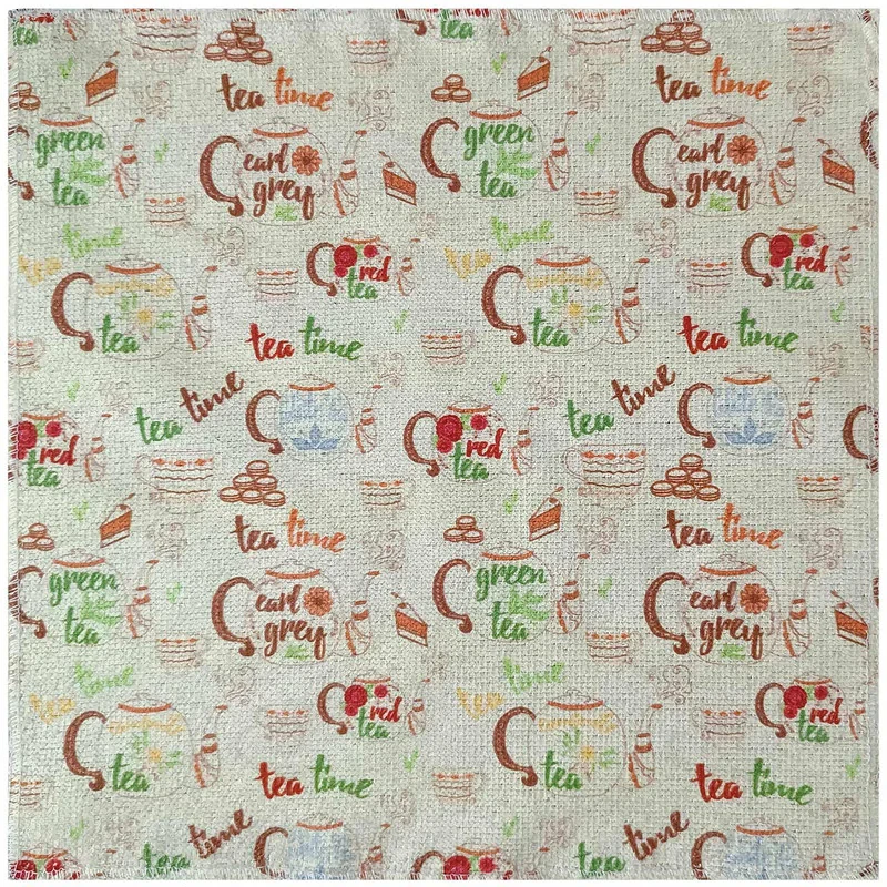 دستمال نظافت آشپزخانه بی تی مدل میکروفایبر طرح ملزومات چای کد 30x30W223 بسته 3 عددی