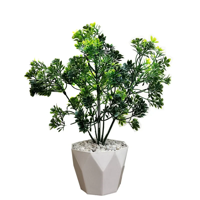 گلدان به همراه درختچه مصنوعی مدل الماسی k16، ابعاد 15x15x40 سانتی‌متر، وزن 200 گرم