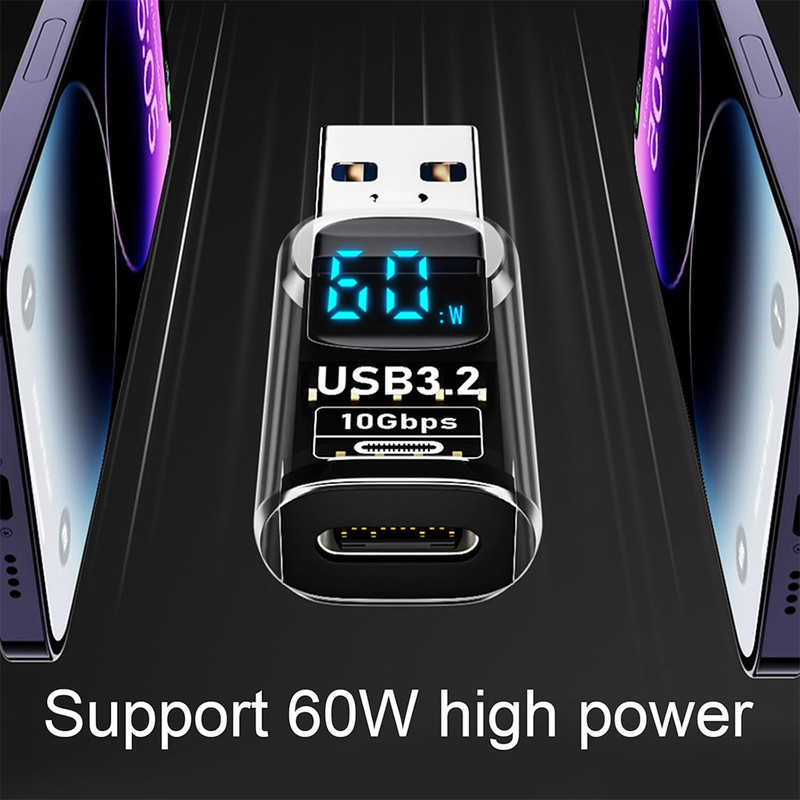 مبدل سنجش ولتاژ و توان و جریان USB به USB-C پی ام مدل PM-204