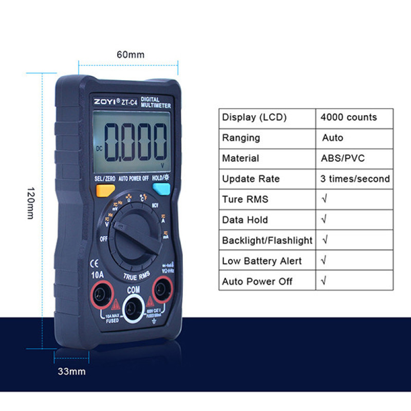 مولتی متر دیجیتال زویی مدل ZT-C4