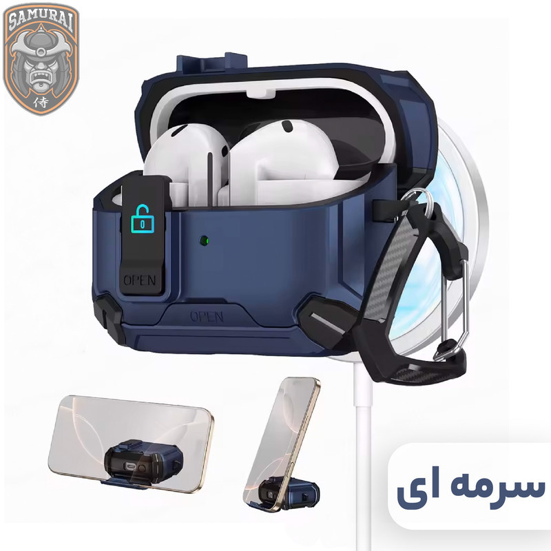 کاور سامورایی مدل Quad-37 مناسب برای کیس هدفون سامسونگ Galaxy Buds 3 Pro  Buds 3  Buds 3 FE