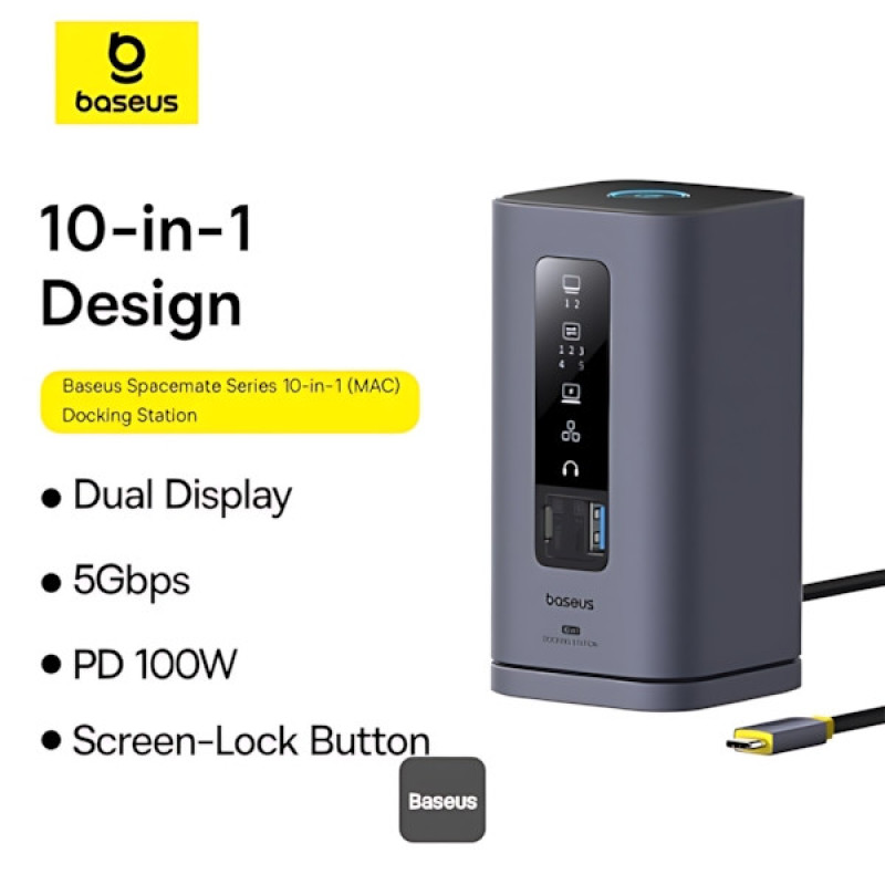 هاب 10 پورت USB-C بیسوس مدل B-Spectmate-10