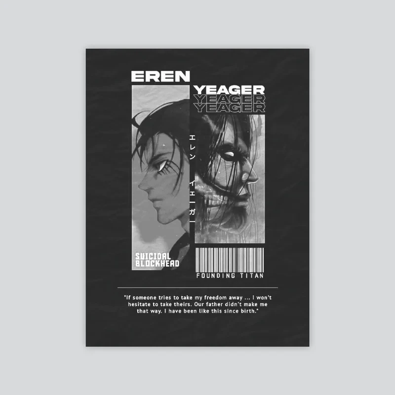 تابلو شاسی طرح انیمه ATTACK ON TITAN مدل EREN 1