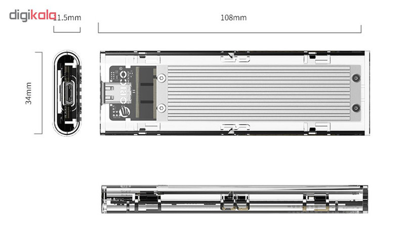 قاب NVMe M.2 SSD اوریکو مدل TCM2-C3