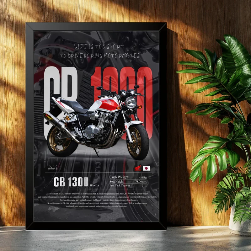 تابلو بکلیت طرح موتور سنگین هوندا HONDA CB1300 مدل B-po1902 فریم مشکی