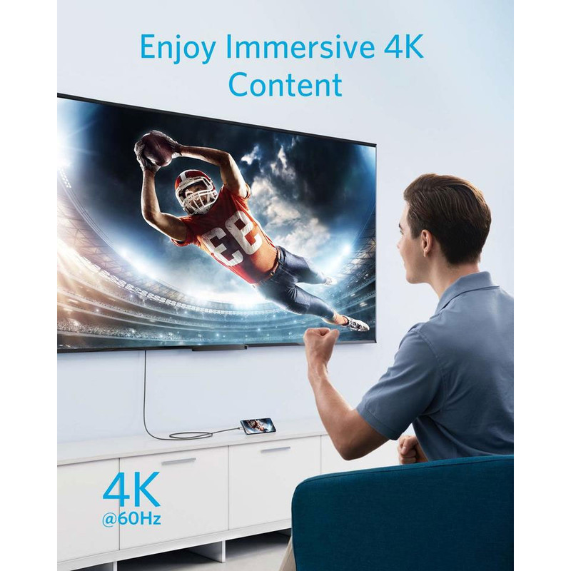کابل تبدیل HDMI به USB-C انکر مدل Nylon 4K طول 1.8 متر