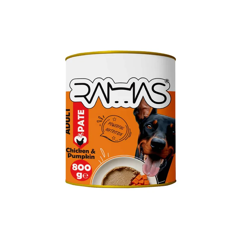 کنسرو غذای سگ راماس مدل مرغ و کدو حلوایی وزن 800 گرم